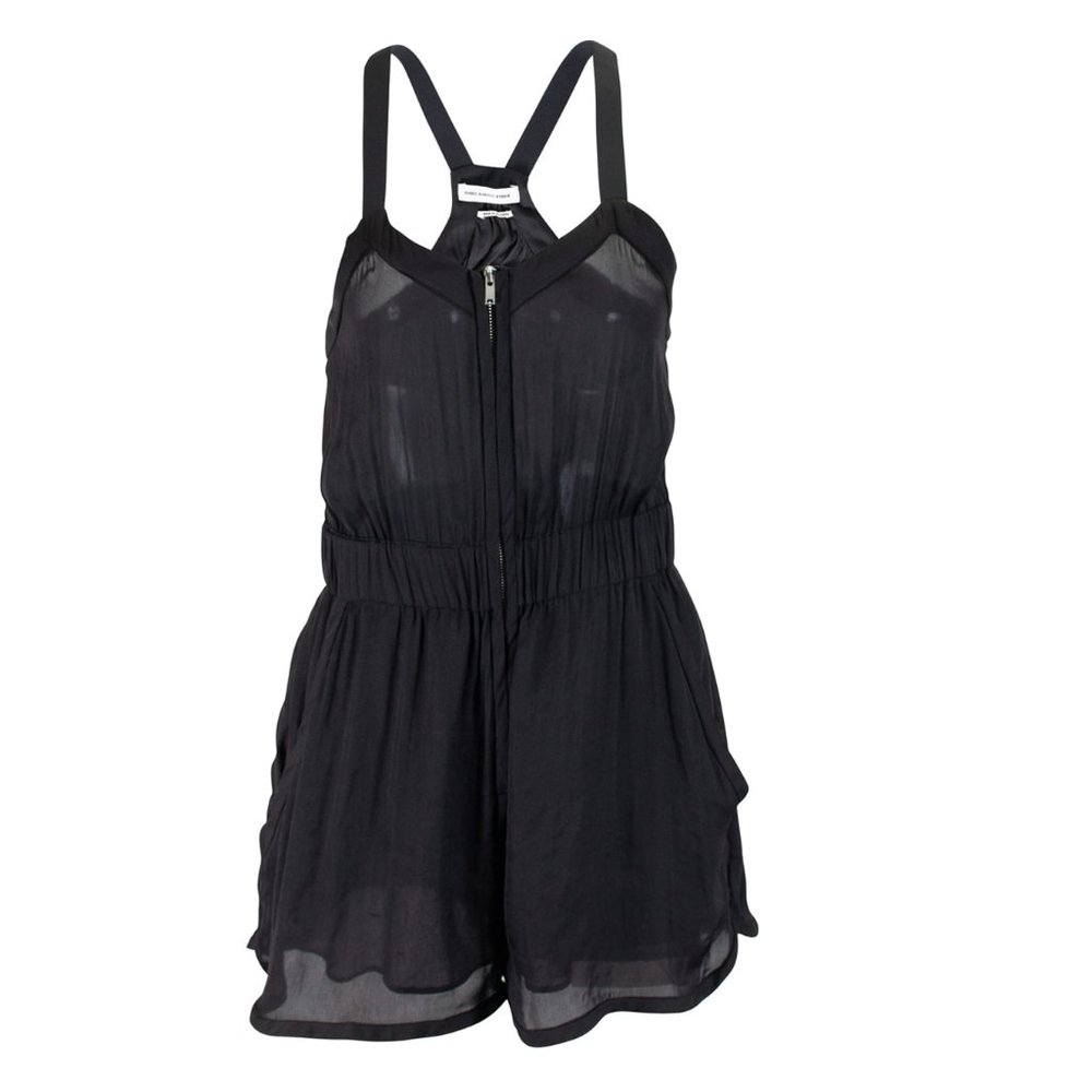 Isabel Marant Etoile Black Zipper Front Romper Playsuit Shorts size FR 34 US 2